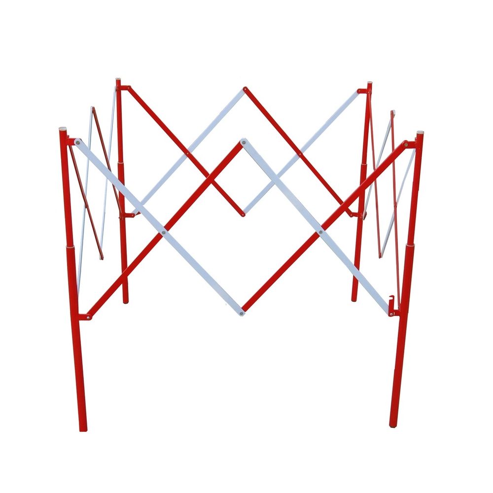 Barrière carrée extensible acier rouge/blanc VISO - BAR002RB