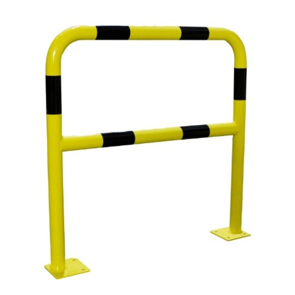 Barrière de sécurité acier avec platine tube Ø40mm noir/jaune L 1000 x H1000 VISO - BAR400NJ