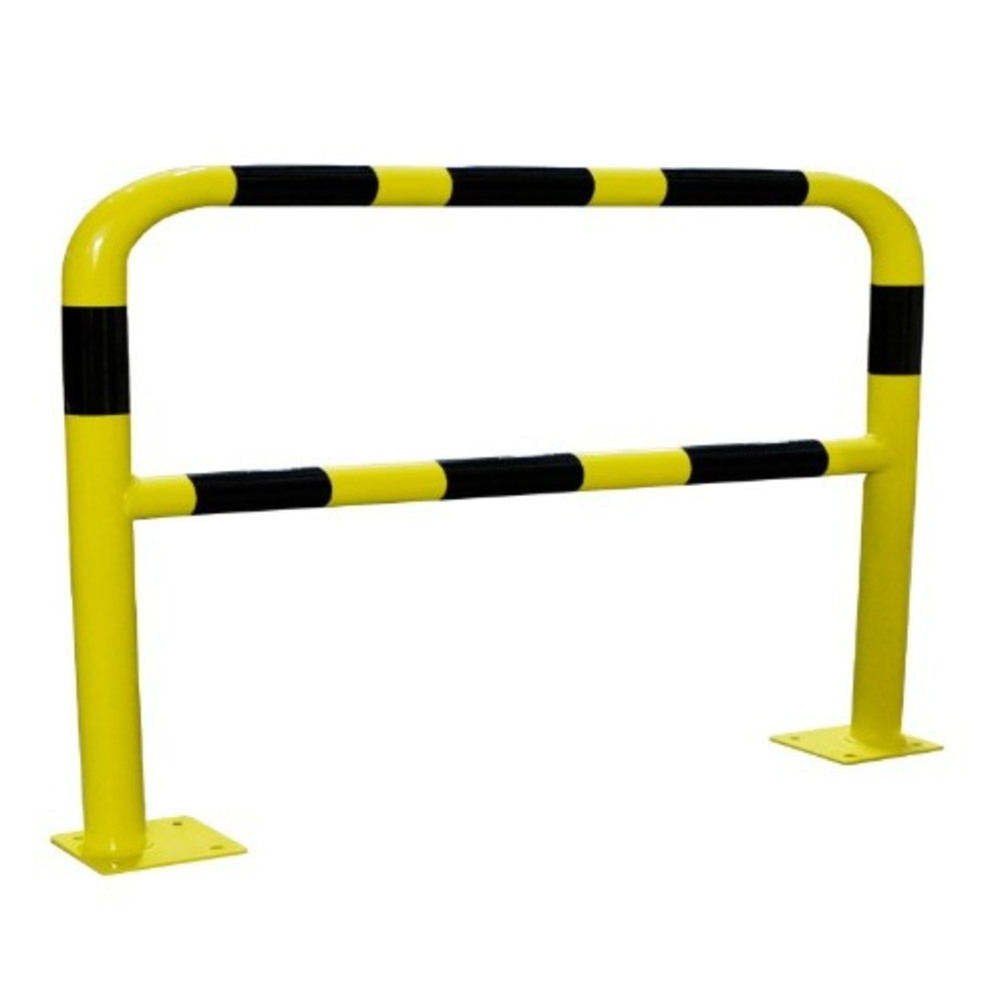 Barrière de sécurité avec platine tube Ø60mm noir/jaune L 2000 x H1000 VISO - BAR620NJ