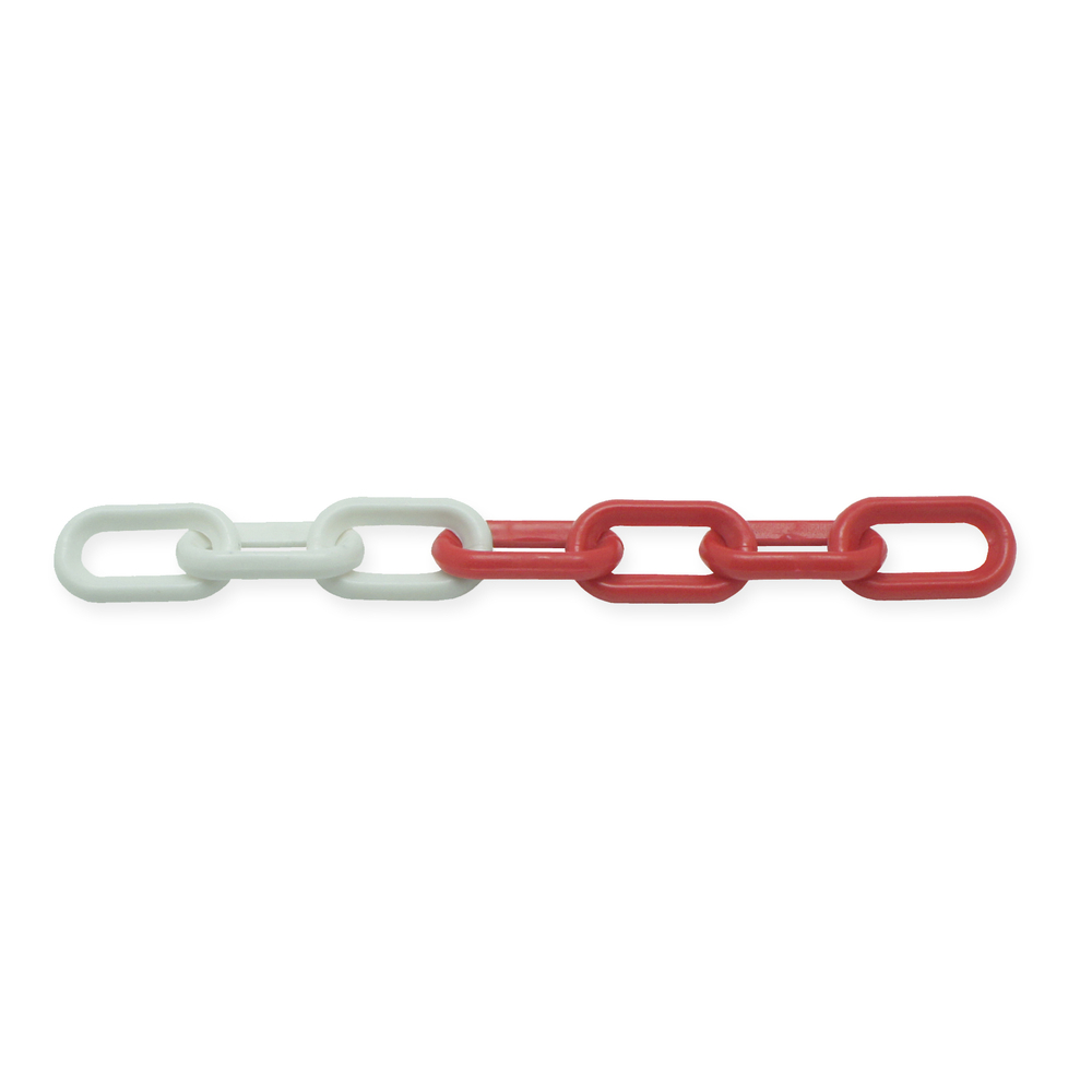 Chaîne de signalisation plastique blanc/rouge Ø 8 / L 25m VISO - CBR801SBS