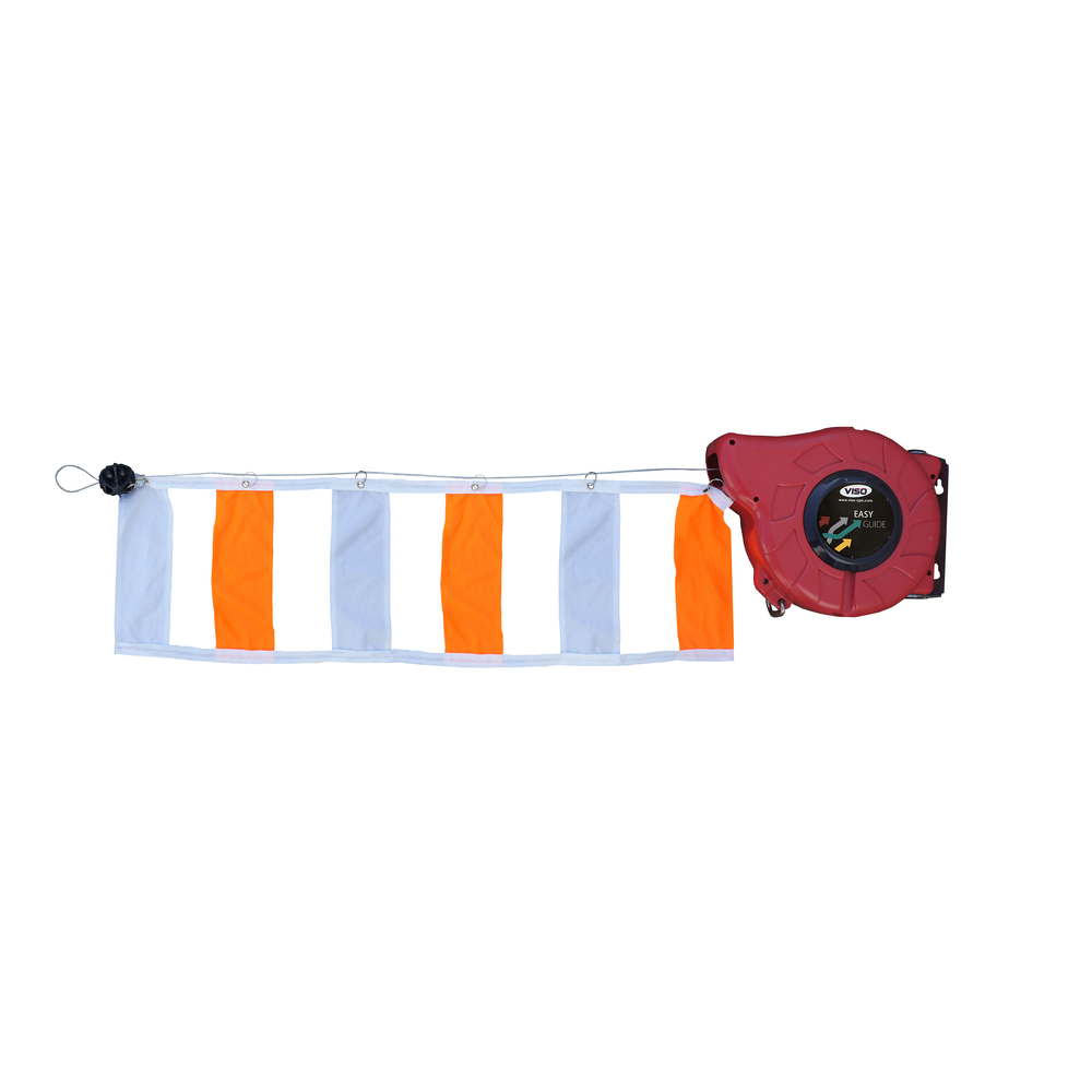 Enrouleur avec bandeau de signalisation maxi 15m rouge/blanc VISO - ENR200RB