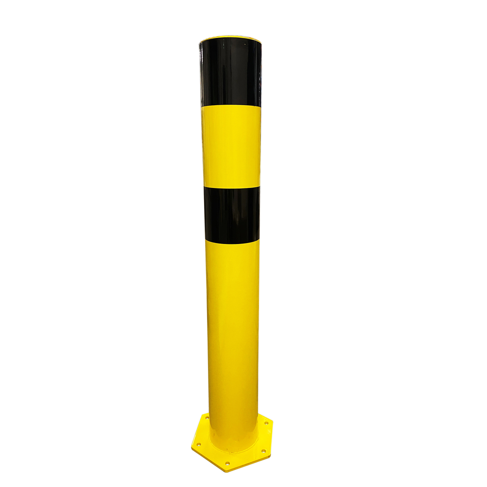 Poteau de protection acier avec platine tube Ø159 mm noir/jaune  VISO - POT159NJ