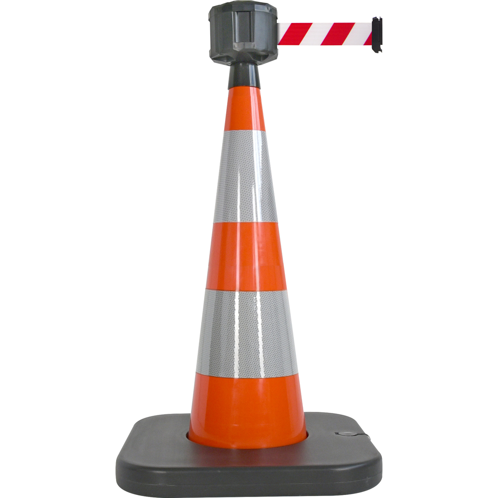 Cone lesté orange avec base à lester et boitier étanche sangle ext. 10M Rouge/blanc VISO - RCX1050RB