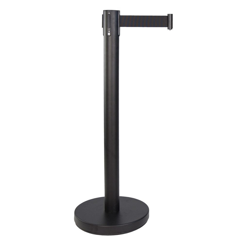 Poteau éco noir sangle noire 3m VISO - RECO2BKBK