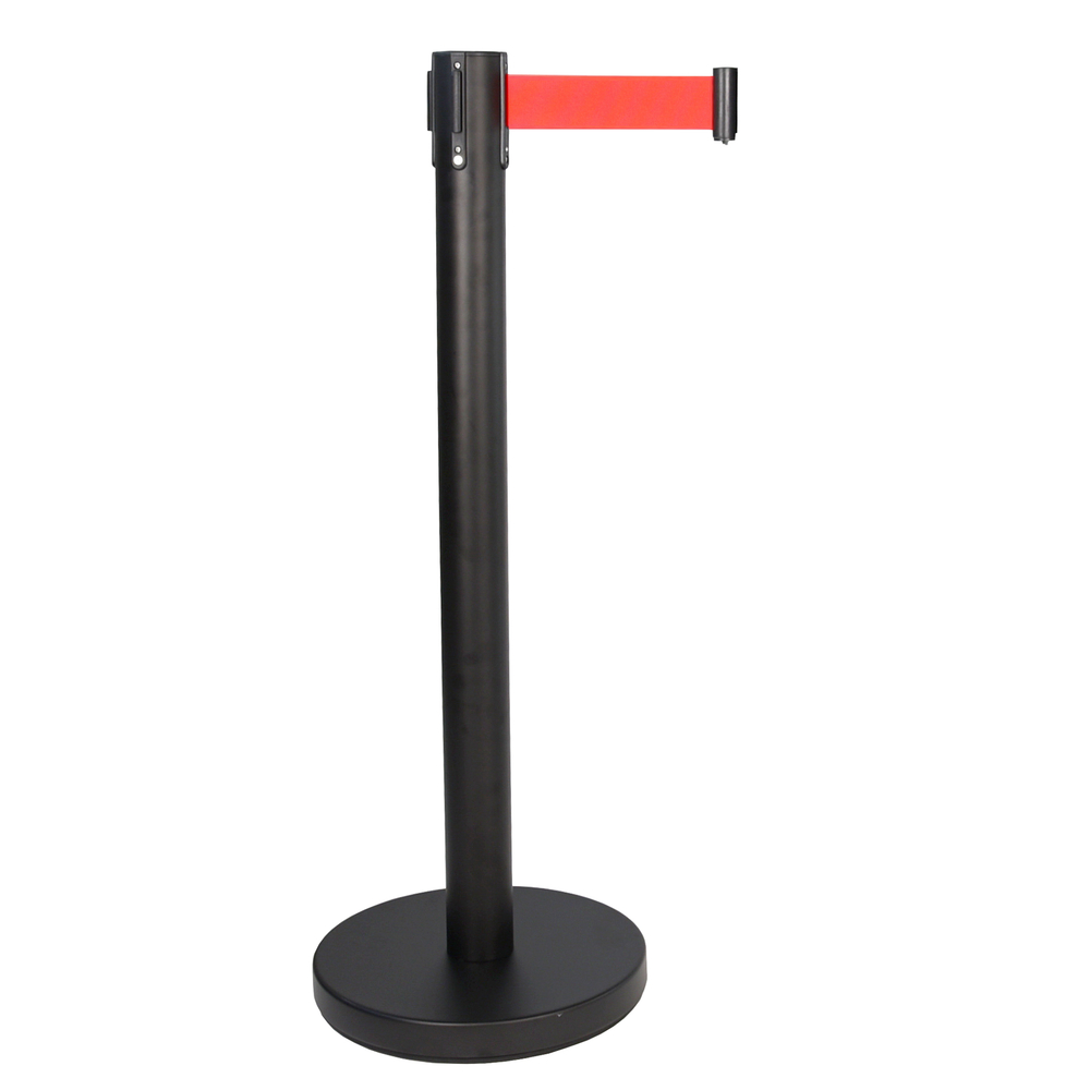 Poteau éco noir sangle rouge 3m VISO - RECO2BKRE