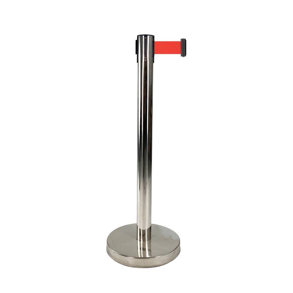 Poteau éco inox sangle rouge 3m VISO - RECO2SRRE