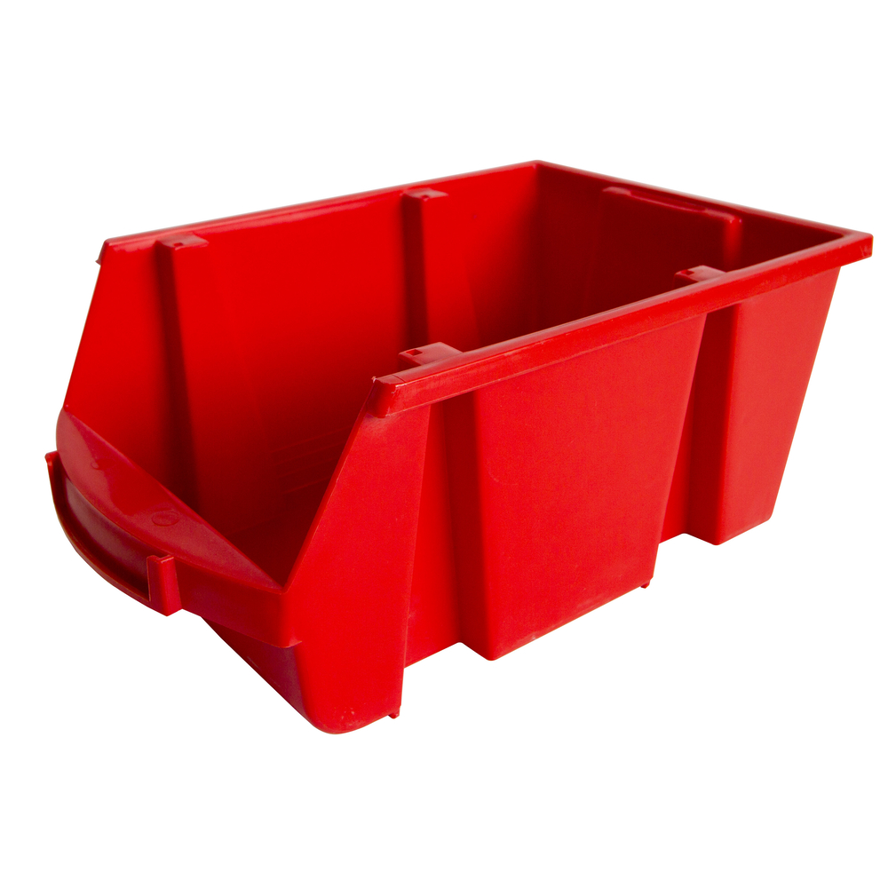 Bac à bec polypro emboitables à vide 10L rouge VISO - SPACY4R