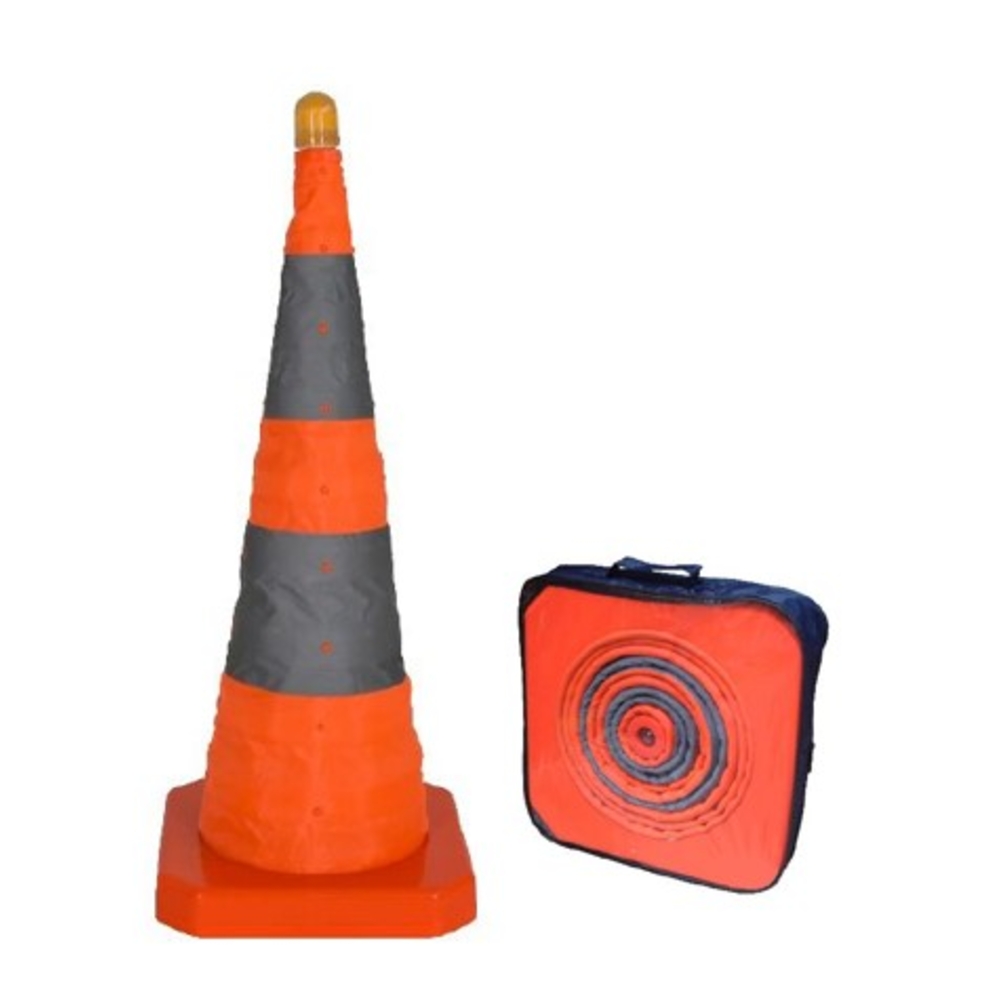 Cône rétractable avec lampe hauteur 57 cm - VISO - SSC310