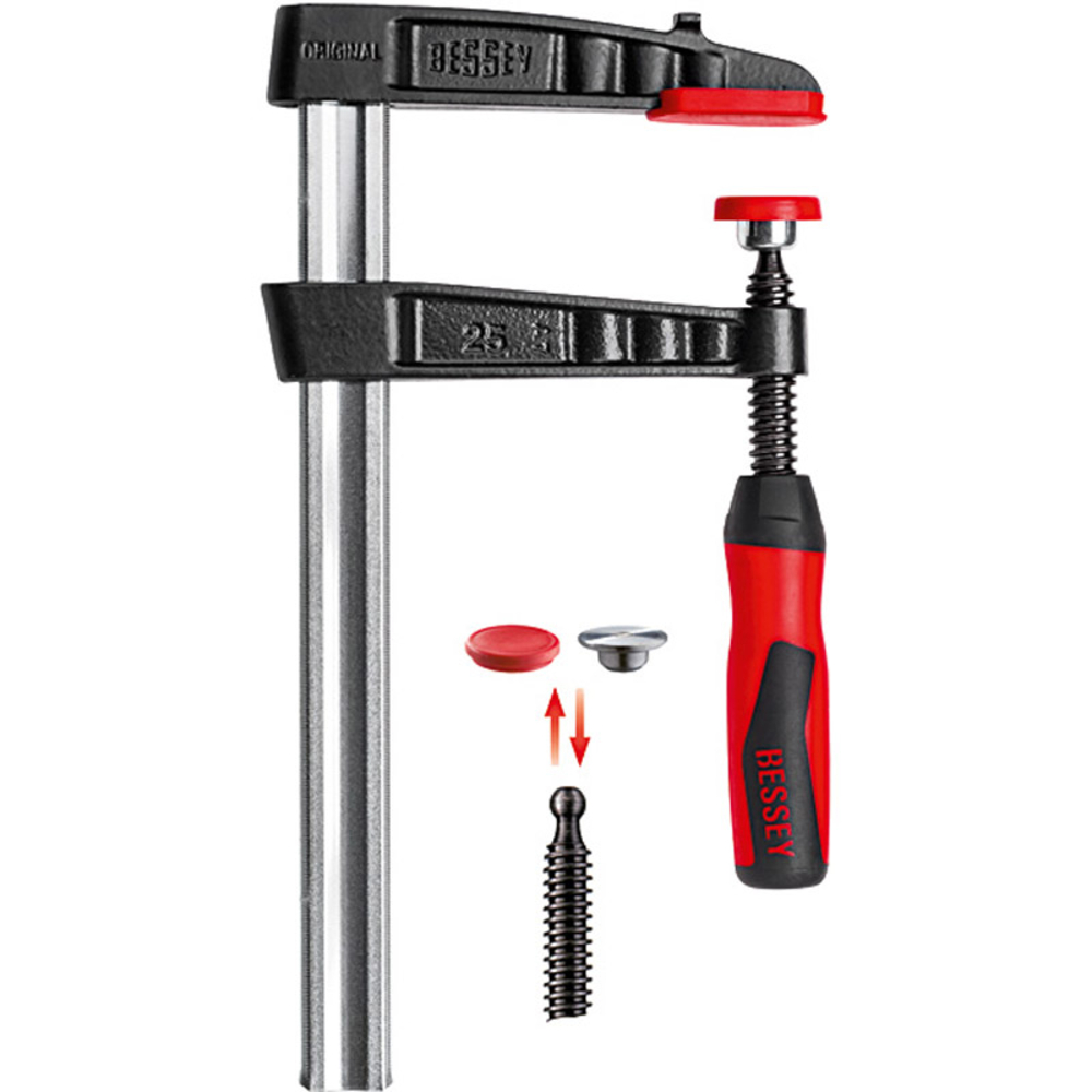 Presses à vis en fonte malléable avec poignée bi-matière TG TG80S17-2K Bessey