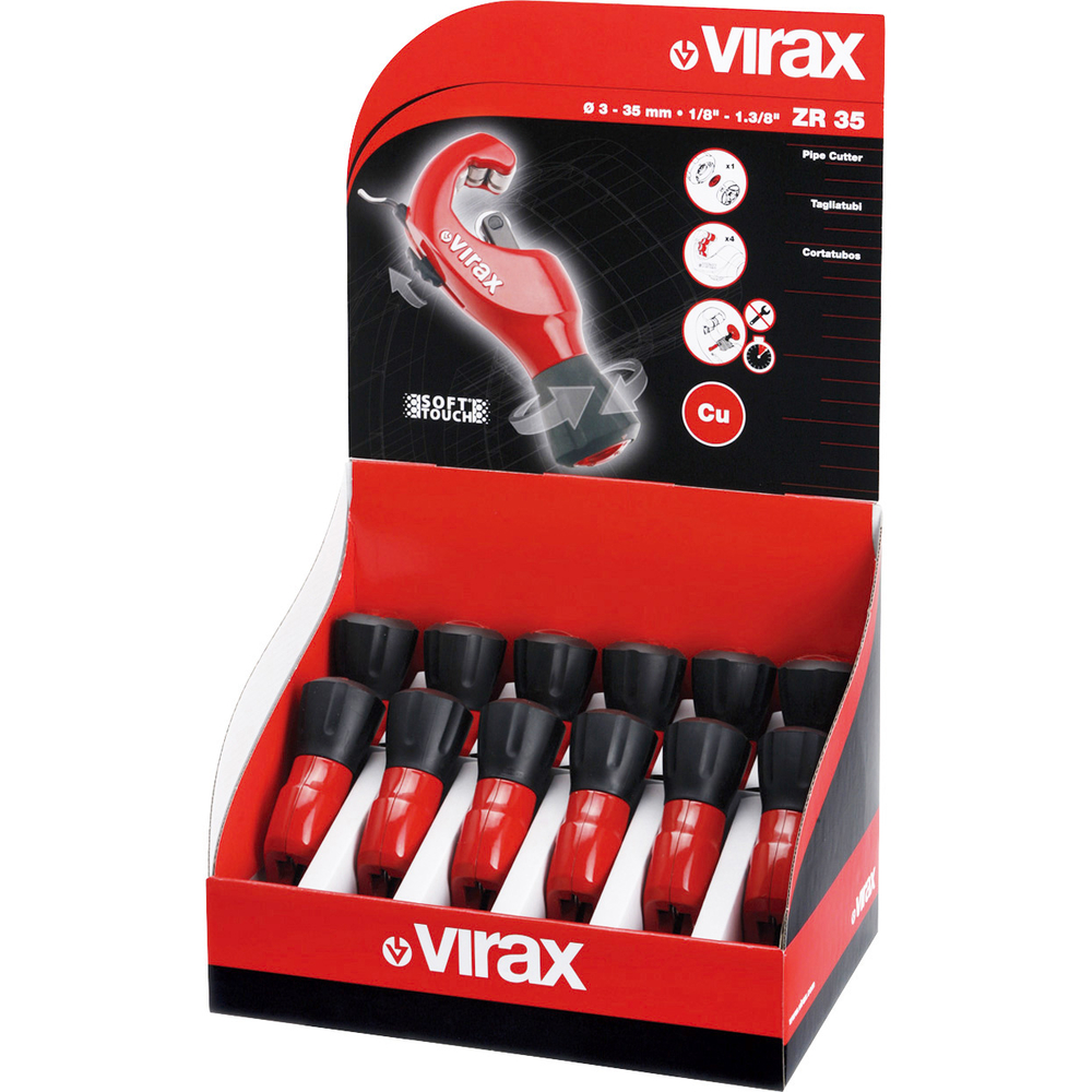 Présentoir de 12 coupe-tubes ZR 35 210443. VIRAX - 210444