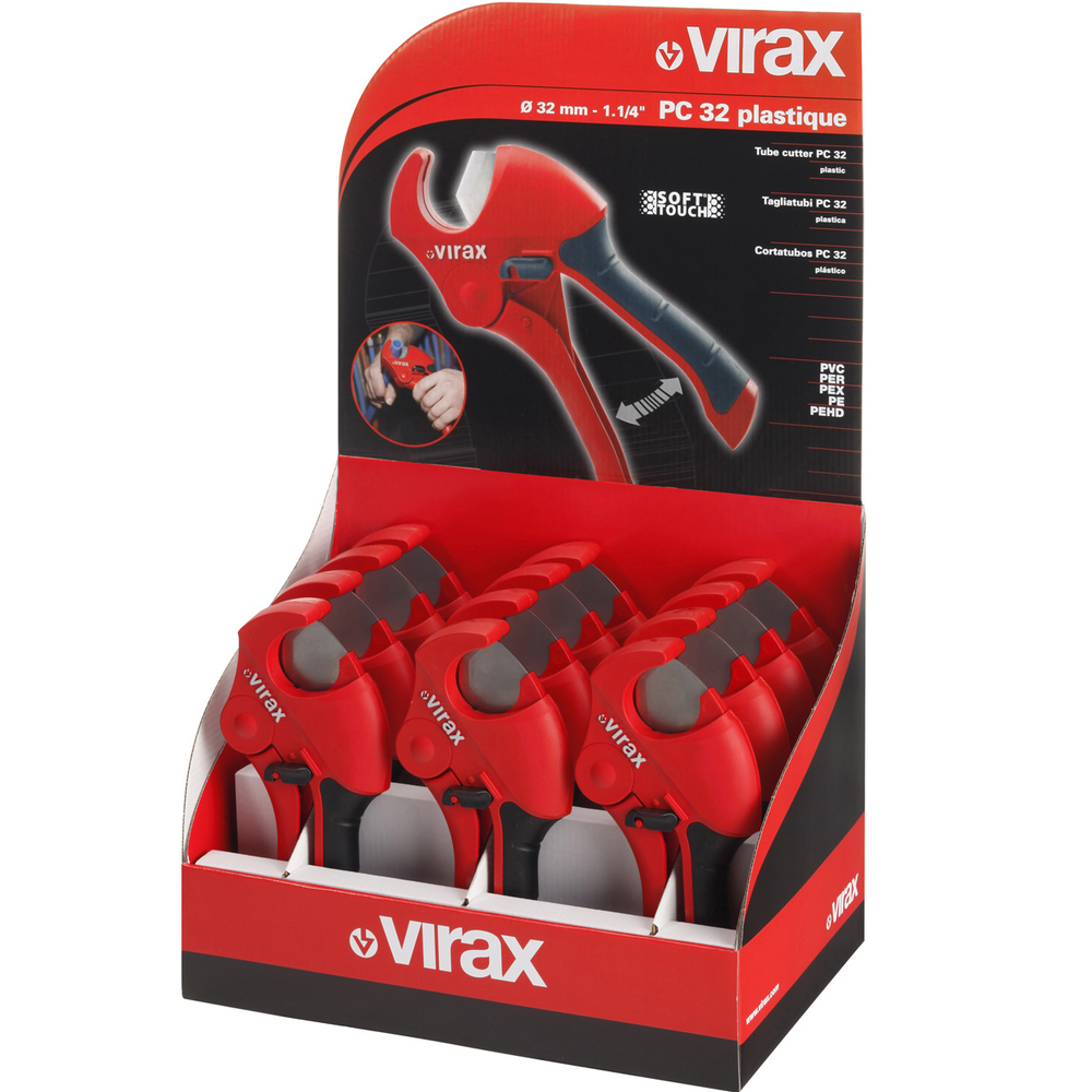 Présentoir de comptoir de 12 coupe-tubes 215032. VIRAX - 215035