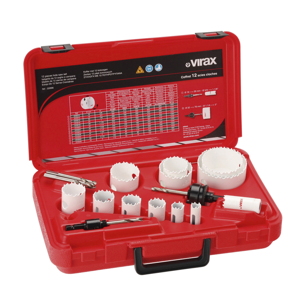 Coffret 9 scies cloches 19-64 mm VIRAX - 220907