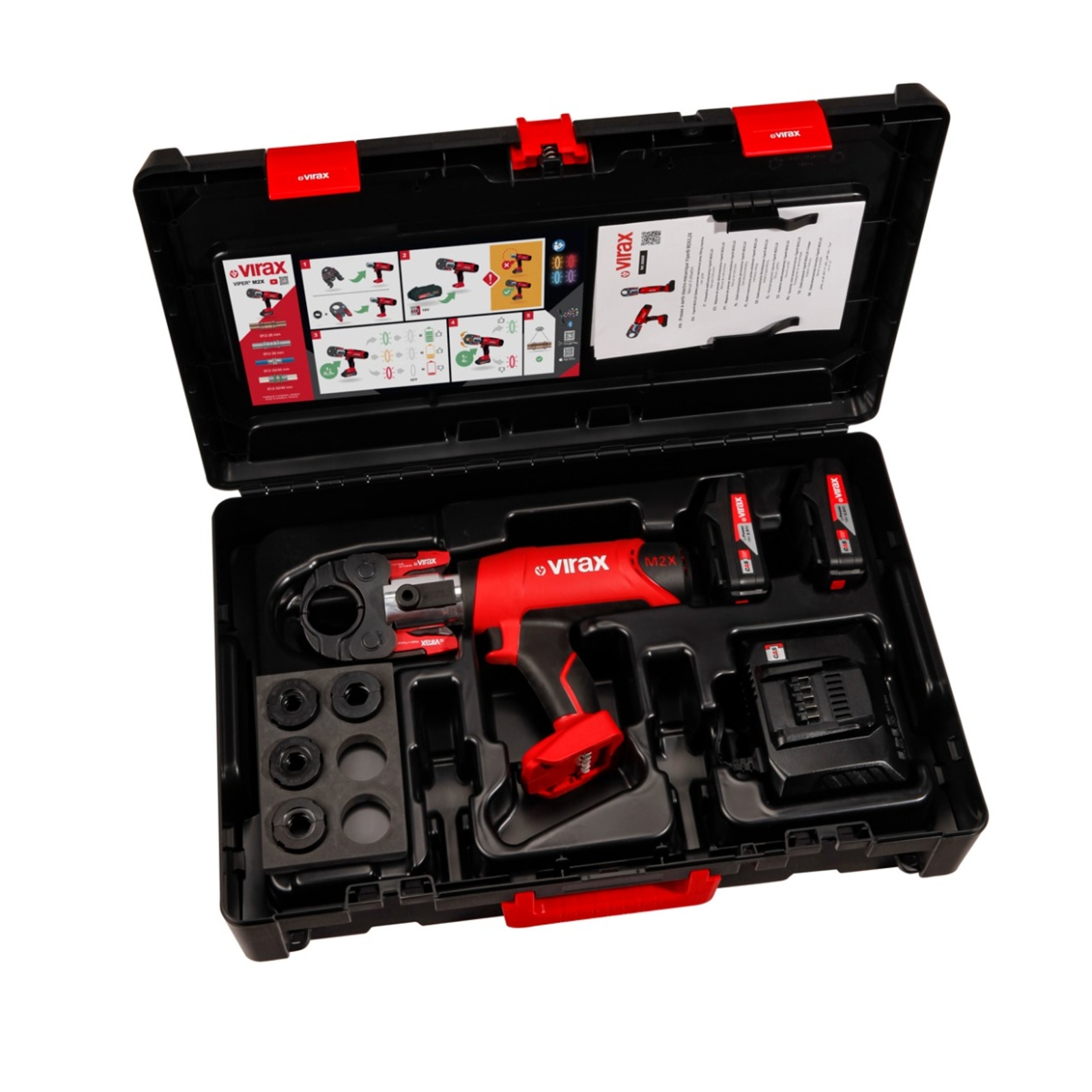 M2X pince-mère + inserts V 15-18-22-28 + 2 batteries VIRAX - 253564
