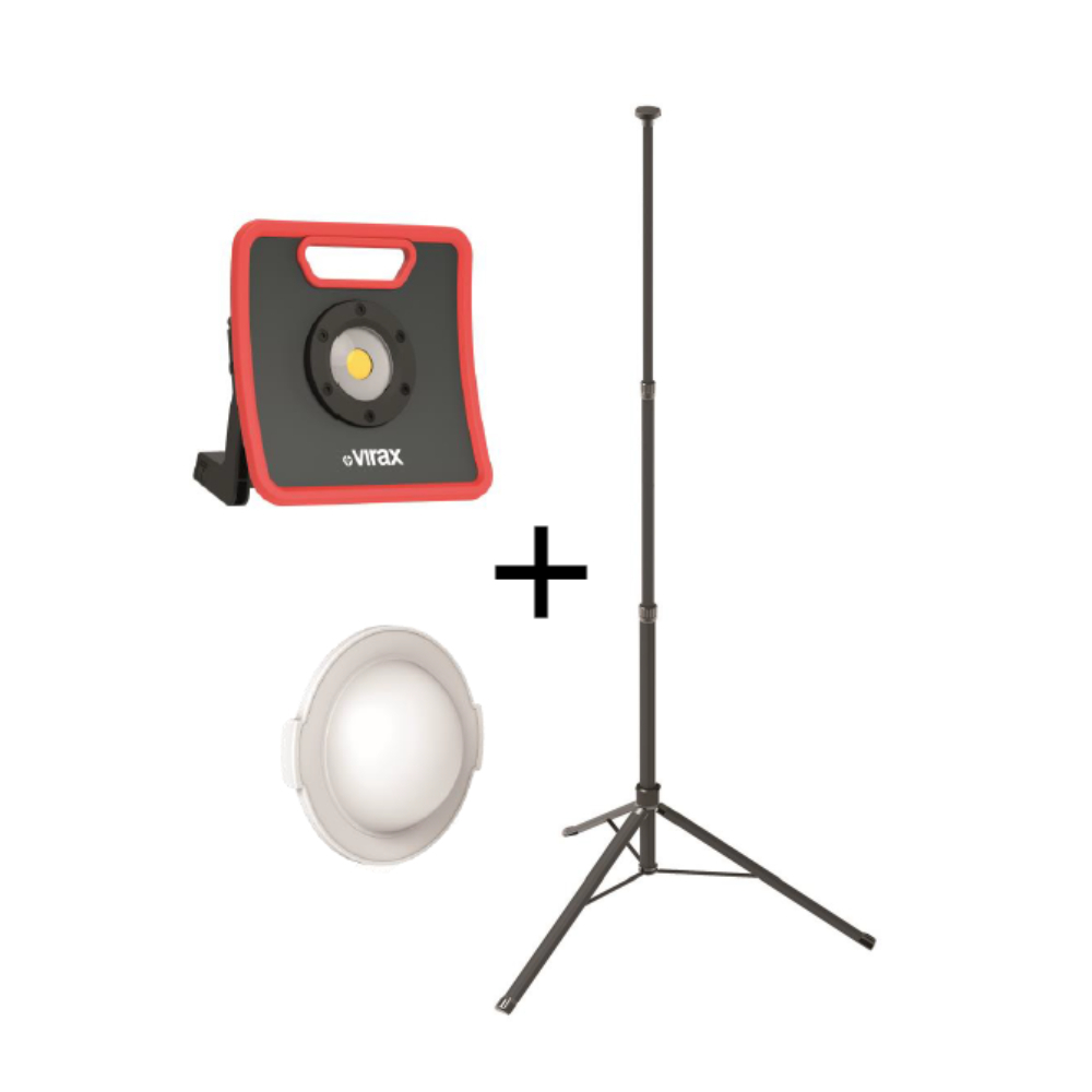 Lot projecteur 4000 lumens LED COB et son trépied extensible jusqu'à 2m. VIRAX - 262824