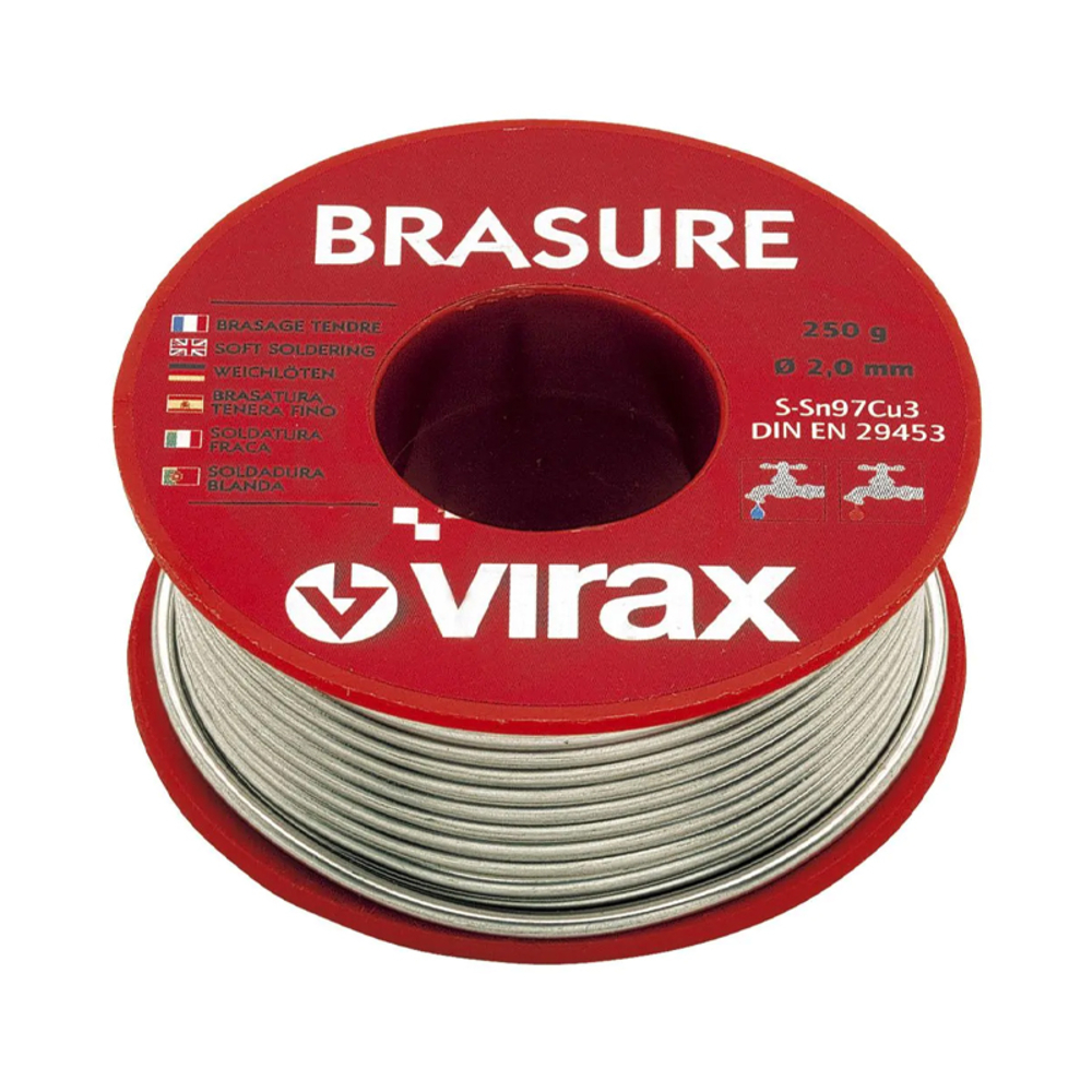 Brasure tendre 2 mm en bobine 250 g - VIRAX - 528346