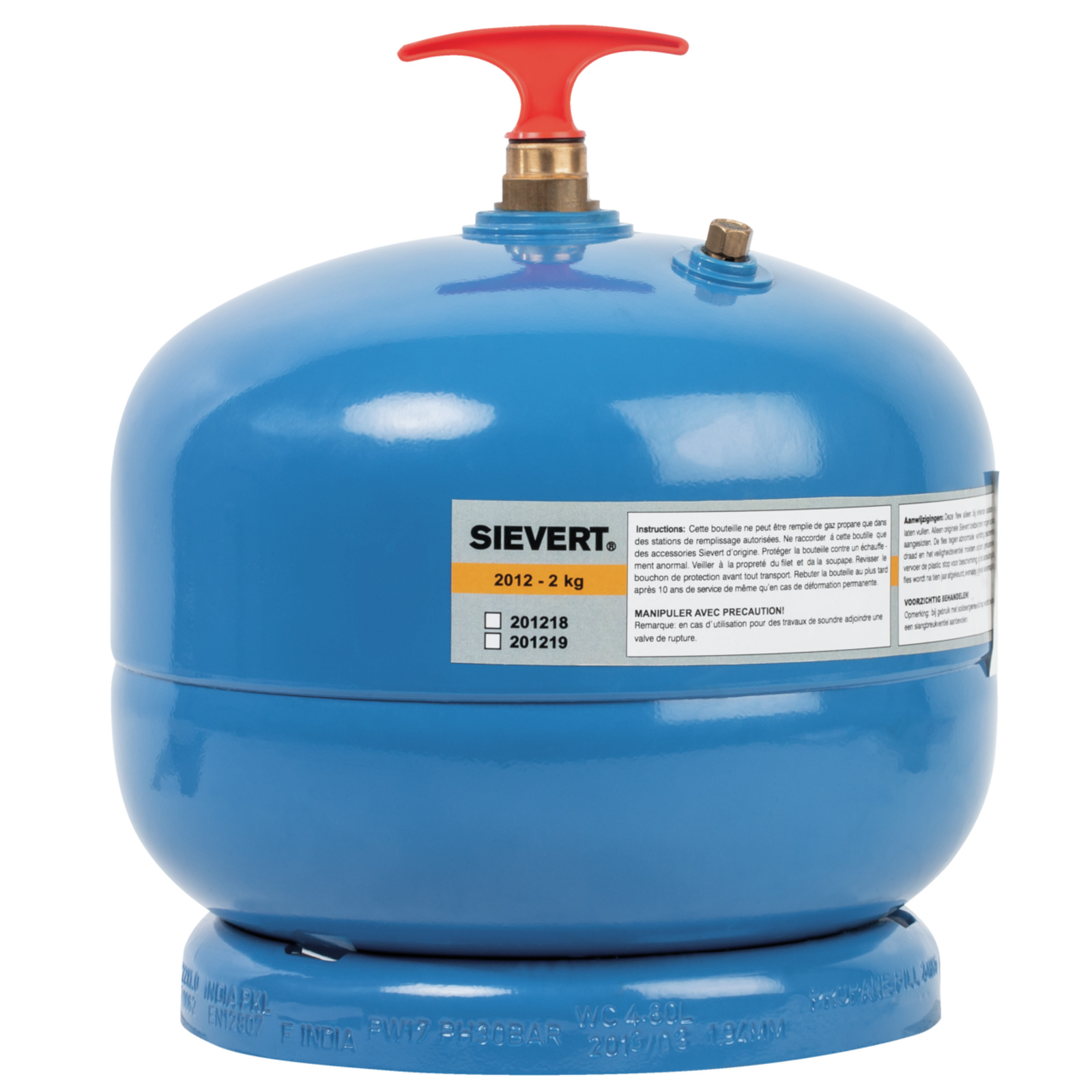 Bouteille 2kg non remplie sans crochet/robinet SIEVERT - SI201218