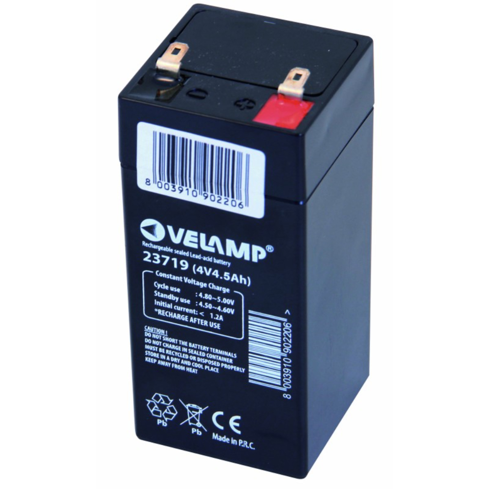 Batterie rechargeable au plomb 4V 4Ah - VELAMP - 23719