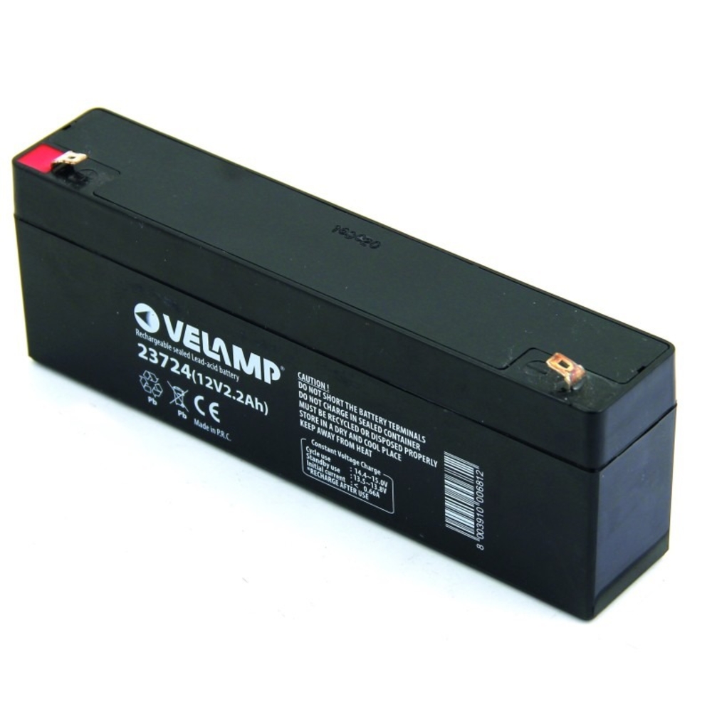 Batterie plomb rechargeable 12V 2,2Ah avec connexions Faston F1 - VELAMP - 23724