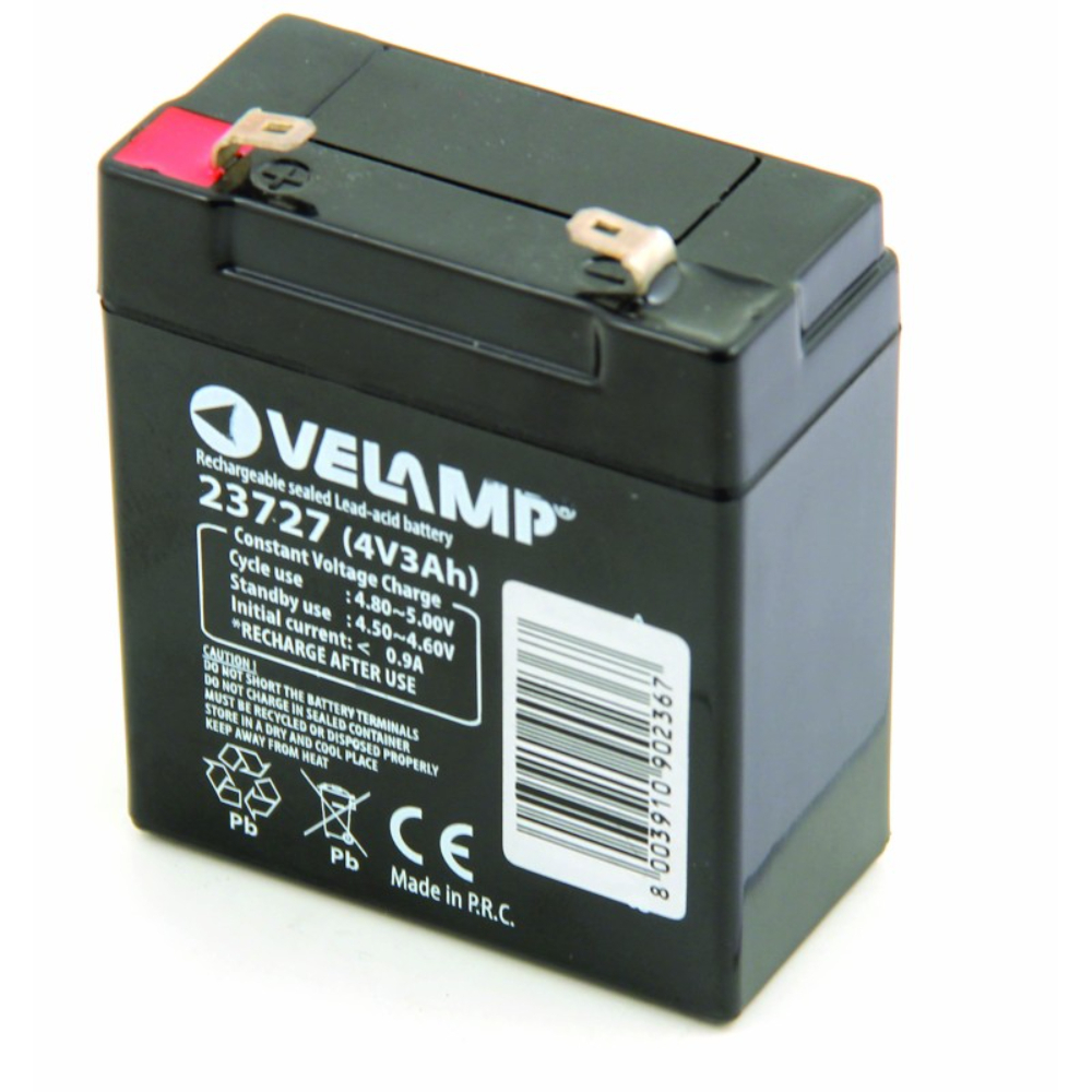 Batterie rechargeable au plomb 4V 3Ah  - VELAMP - 23727