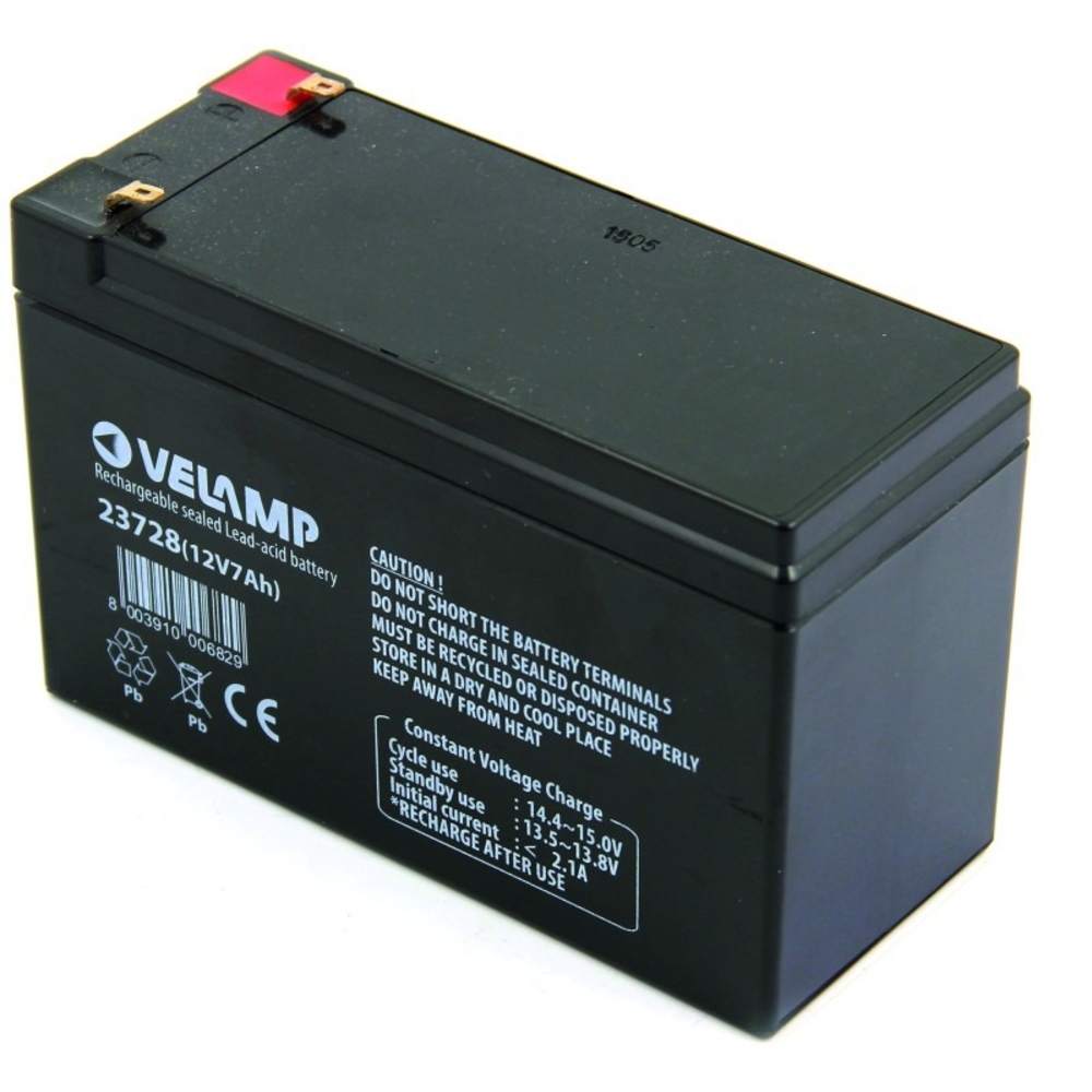 Batterie rechargeable au plomb 12V 7Ah pour UPS - VELAMP - 23728