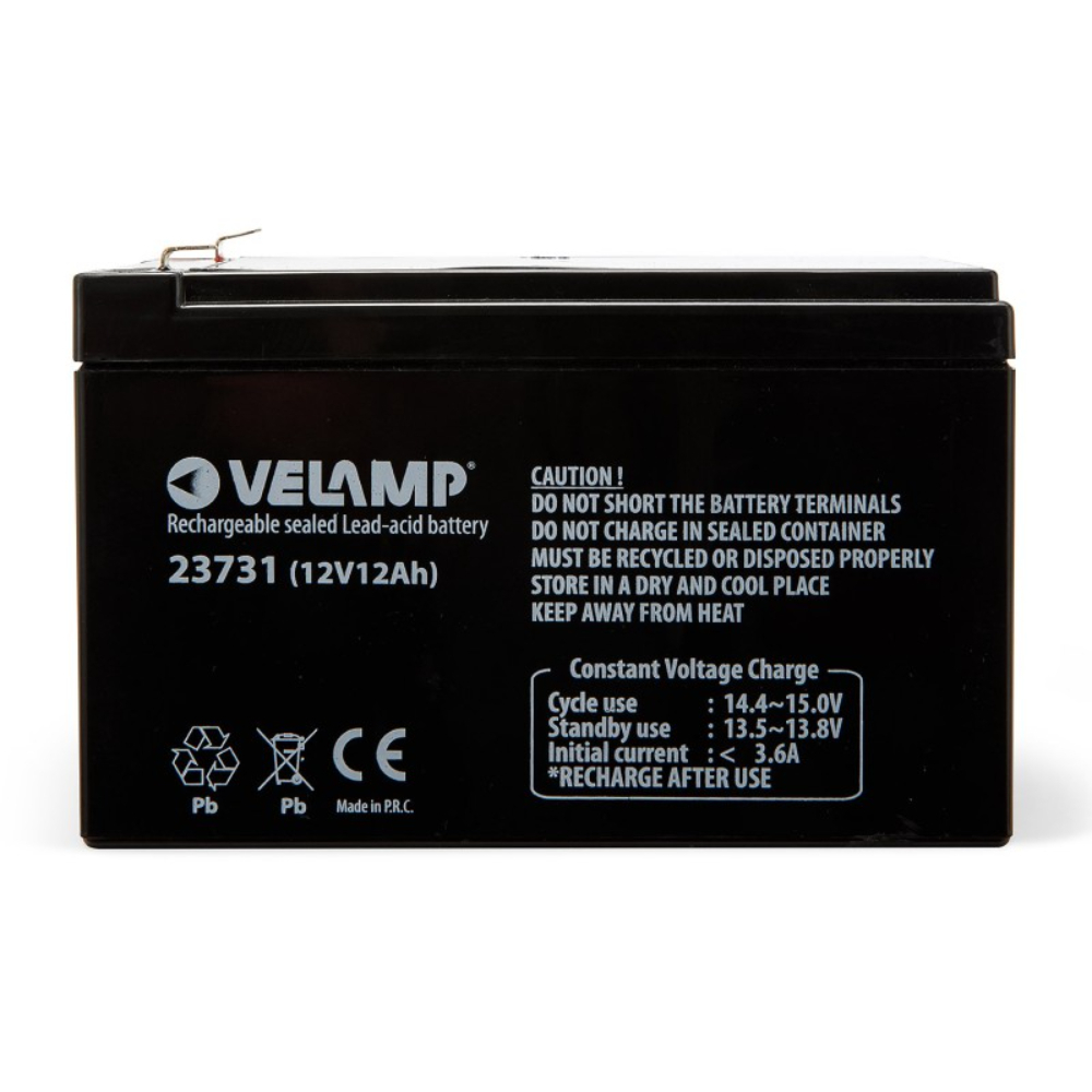 Batterie rechargeable au plomb 12V 12Ah - VELAMP - 23731