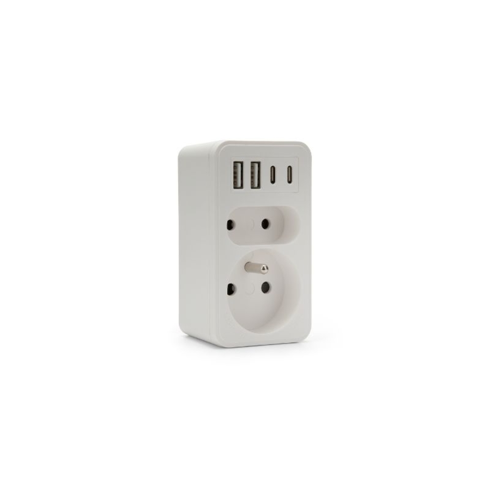 BIPLITE Multiprise 2P+T 16A/6A + 2 USB-A & 2 USB-C - VELAMP - ADAT-FR-10