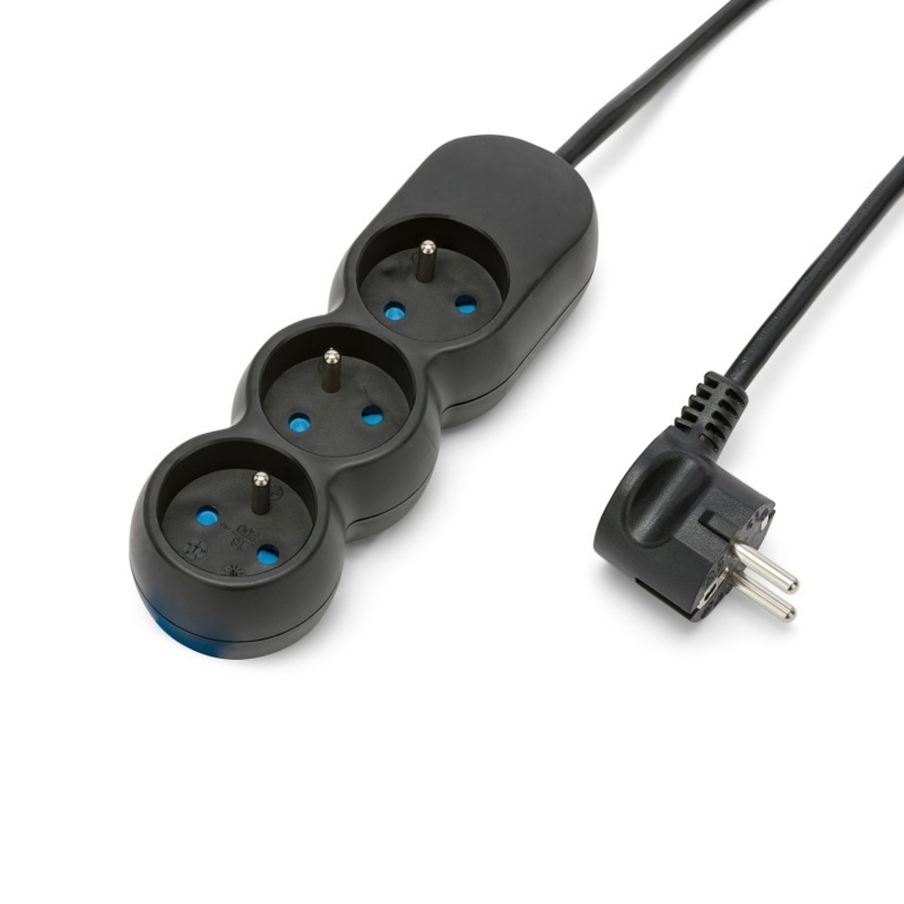 Multiprise 3 prises 16A avec protection enfant - câble 1,5m - VELAMP - MULTIP-FR-3K