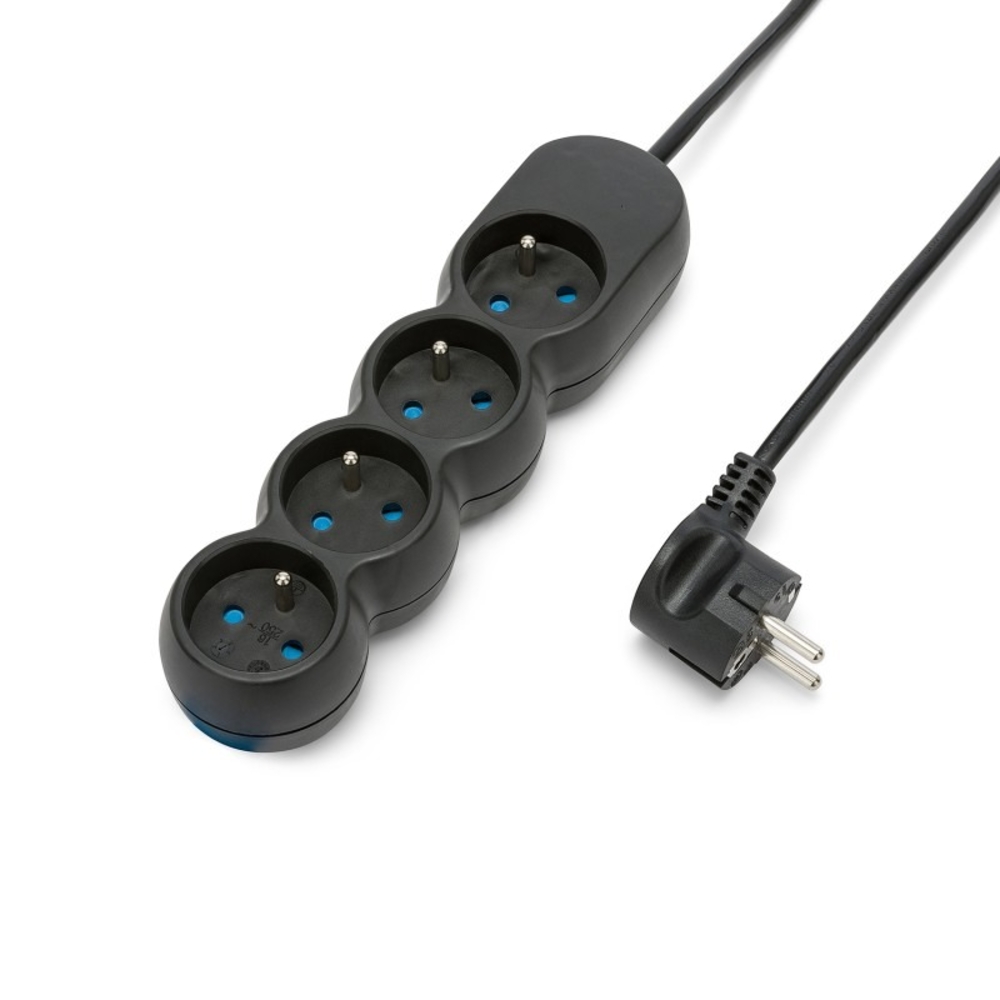 Multiprise 4 prises 16A avec protection enfant - câble 1,5m - VELAMP - MULTIP-FR-4K