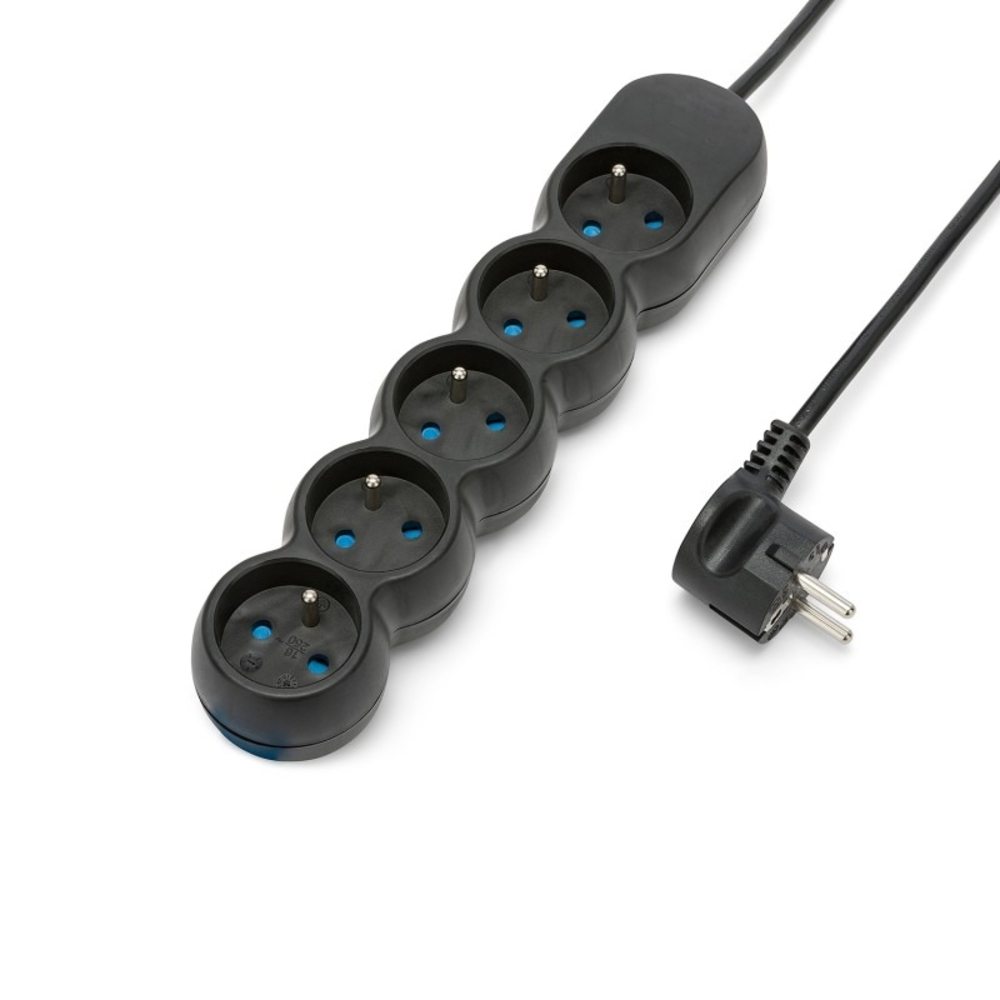 Multiprise 5 prises 16A avec protection enfant - câble 1,5m - VELAMP - MULTIP-FR-5K