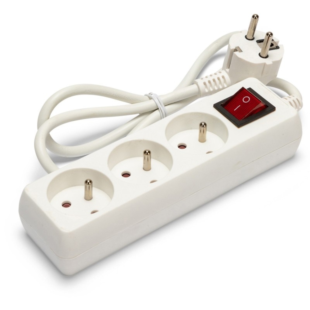 Bloc multiprise 3x16A avec interrupteur 1m CE & NF - VELAMP - MULTIP-FR-I-3