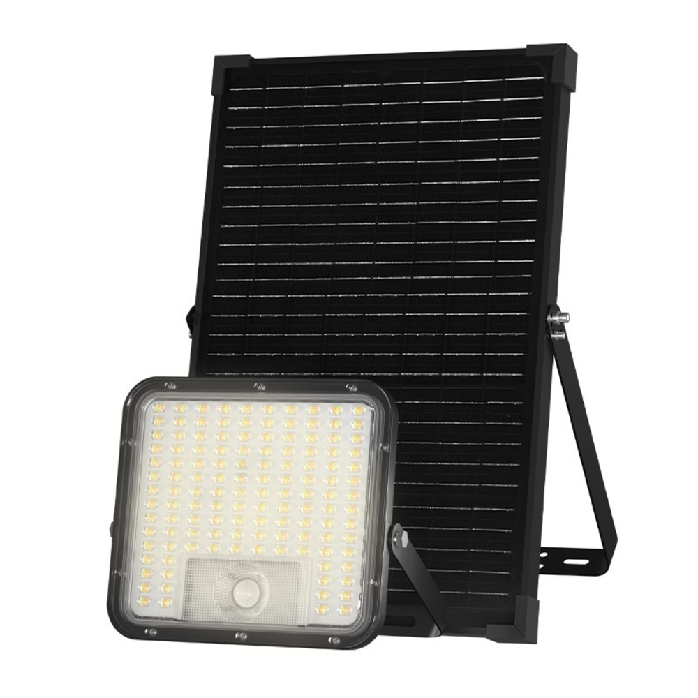 CUBE Projecteur LED solaire 9600 lumens avec détecteur PIR et panneau solaire déport - VELAMP - SL367