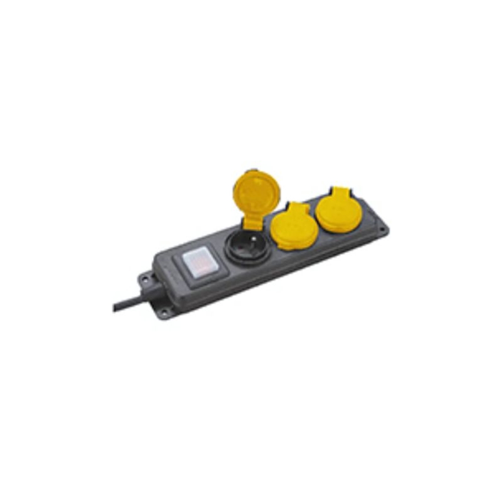 Bloc multiprises 3 prises avec interrupteur 1,5 m H05RR-F 3G1,5 mm² - VELAMP - ST303-FR