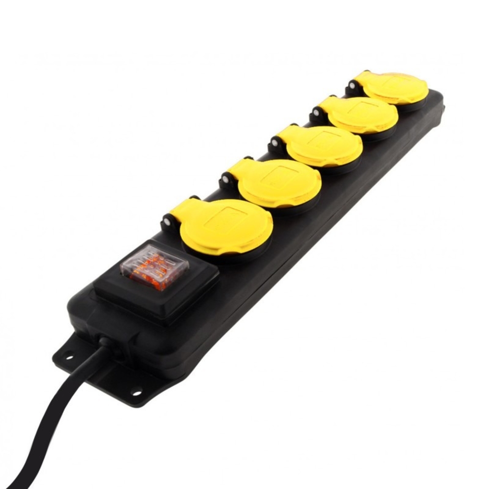 Bloc multiprises 5 prises avec interrupteur et cordon 1,5 m H05RR-F 3G1,5 mm² - VELAMP - ST305-FR