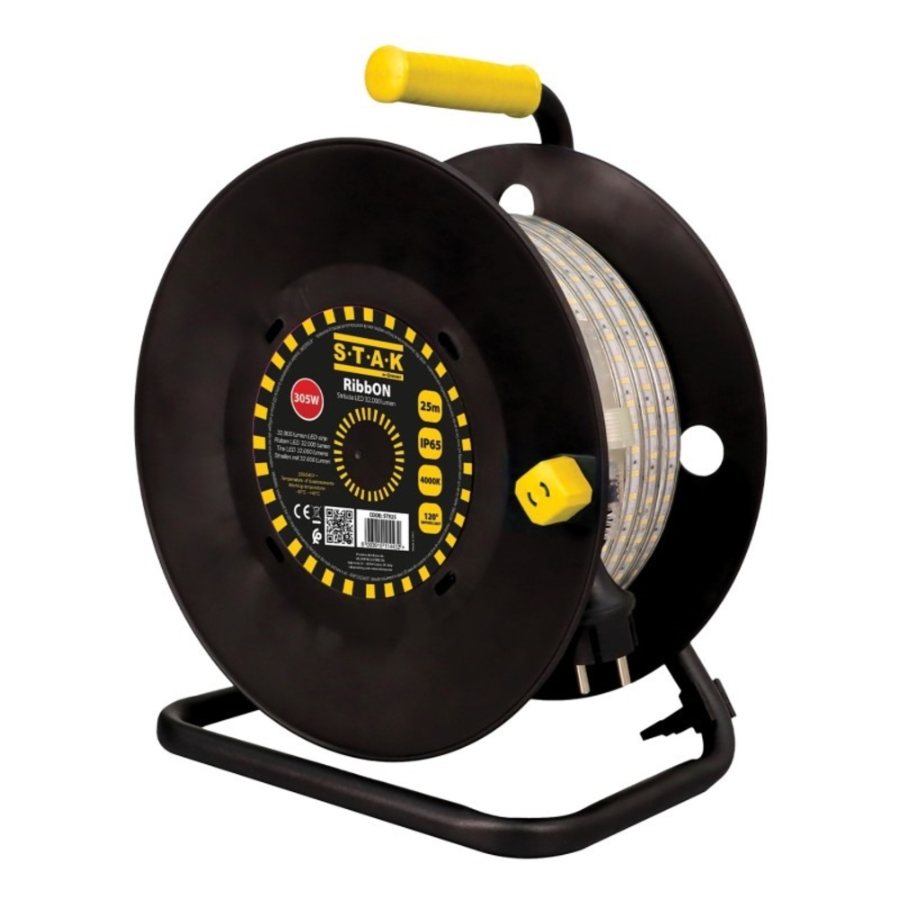 Bandeau LED RIBBON 25 m 32000 lm IP65 avec enrouleur - VELAMP - ST925