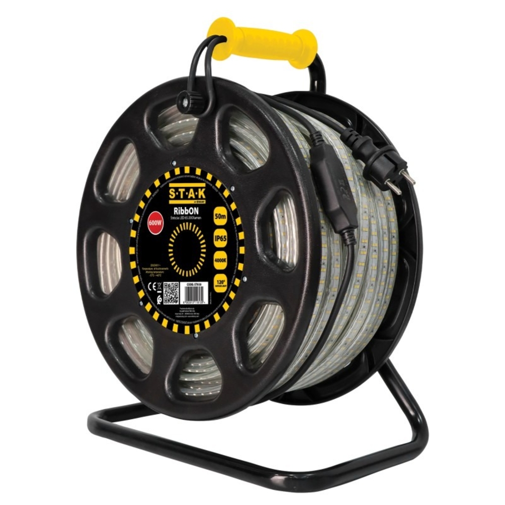 Bandeau LED RIBBON 50 m 65000 lm IP65 avec enrouleur - VELAMP - ST950