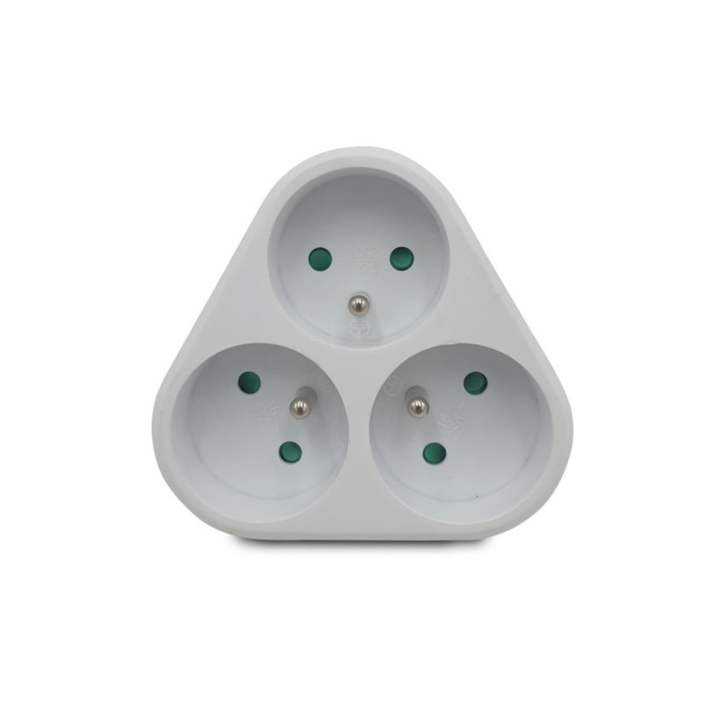 Multiprise Triplite triangulaire 3 prises 16A avec terre - VELAMP - TRIPLITE