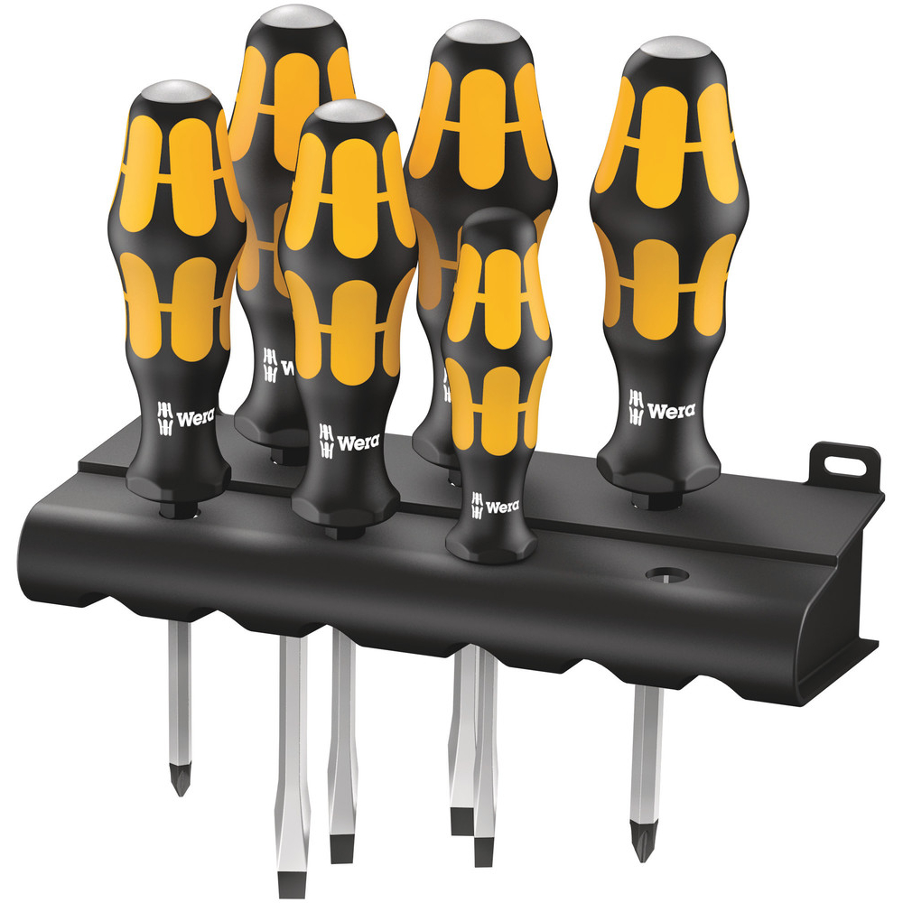 Jeu de tournevis Kraftform Wera : le tournevis-burin + Rack 932/6 WERA - 05018282001