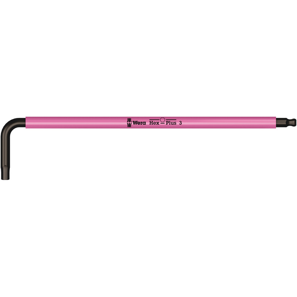 Clés mâles coudées Multicolour, syst. métrique, avec fonction de retenue 950 SPKL Hex-Plus HF 3,0 leuchtpink WERA - 05022200001