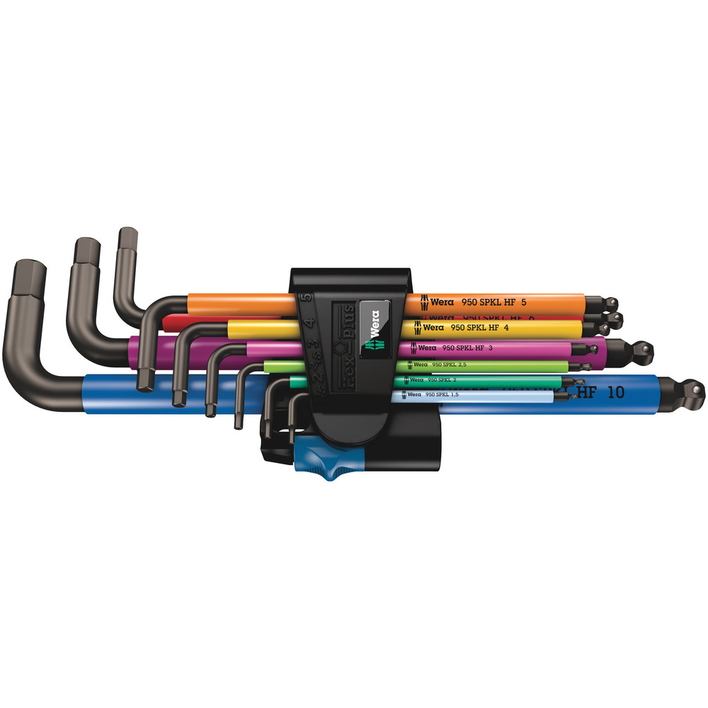 Jeu de 9 clés Allen bras long Wera de 1.5 à 10mm - 05022210001