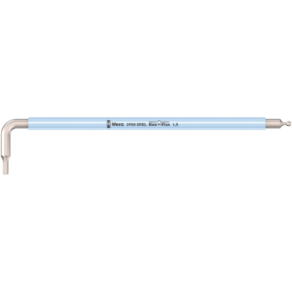 Clés mâles coudées, syst. métrique, acier inoxydable 3950 SPKL Hex-Plus 1,5 bleu clair WERA - 05022660001