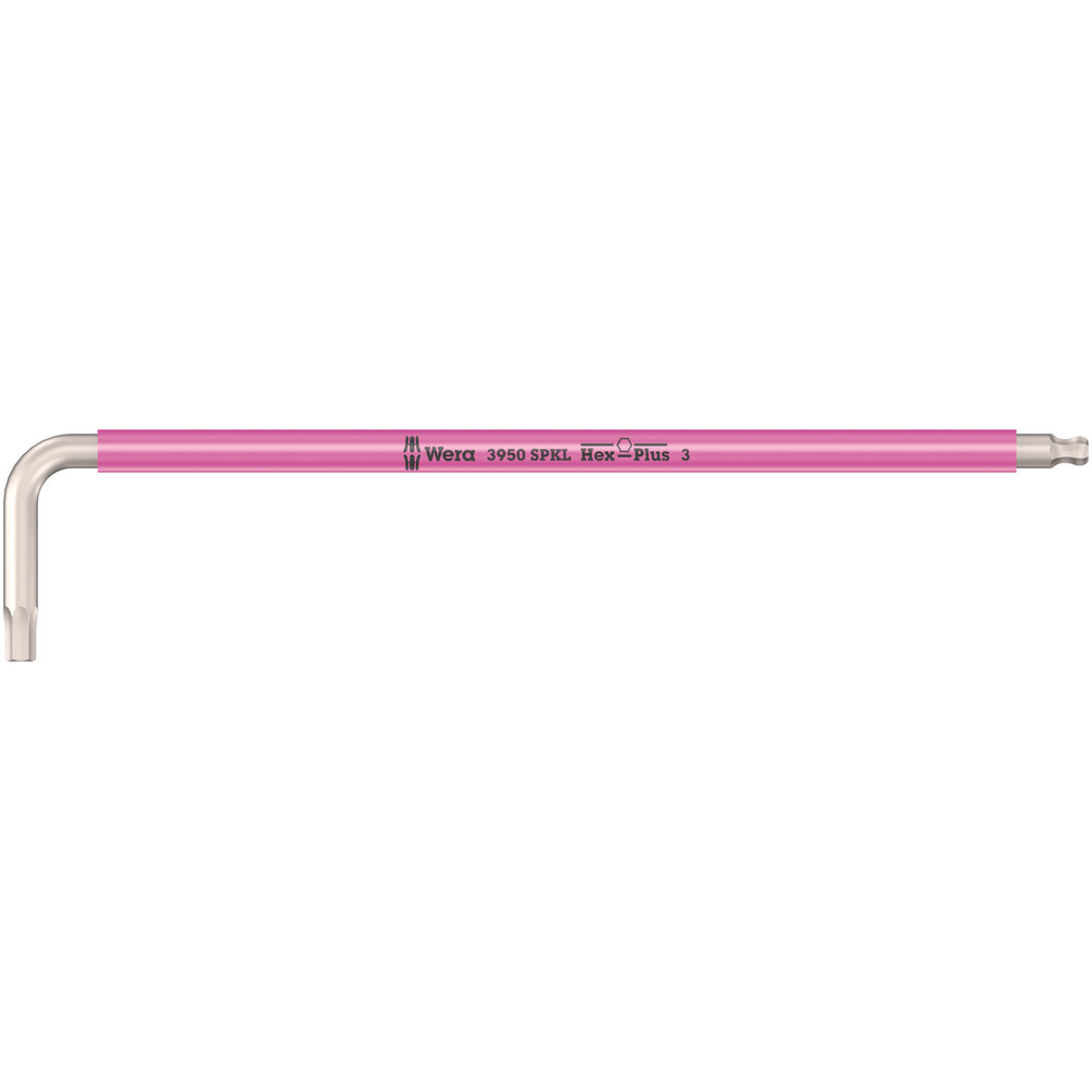 Clés mâles coudées, syst. métrique, acier inoxydable 3950 SPKL Hex-Plus 3,0 rose clair WERA - 05022663001
