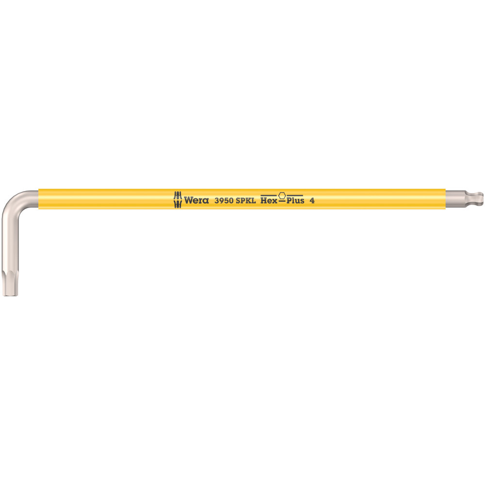 Clés mâles coudées, syst. métrique, acier inoxydable 3950 SPKL Hex-Plus 4,0 jaune WERA - 05022664001