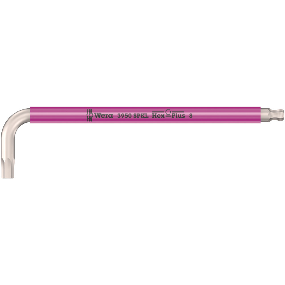 Clés mâles coudées, syst. métrique, acier inoxydable 3950 SPKL Hex-Plus 8,0 rose clair WERA - 05022667001