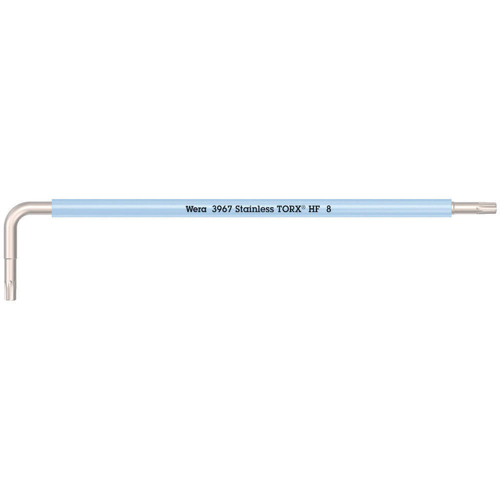 Clés mâles coudées avec fonction de retenue, version longue, acier inoxydable 3967 SXL HF TORX 8 WERA - 05022680001