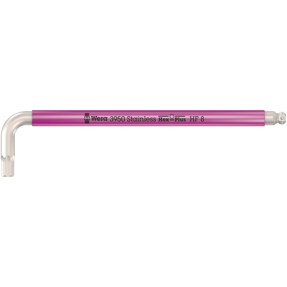 Clé coudée, métrique, inox, fonction retenue 3950 SPKL Hex-Plus HF 8,0 Wera - 05022697001
