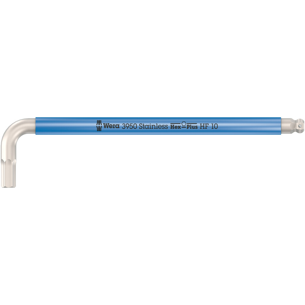 Clé coudée, métrique, inox, fonction retenue 3950 SPKL Hex-Plus HF 10,0 Wera - 05022698001