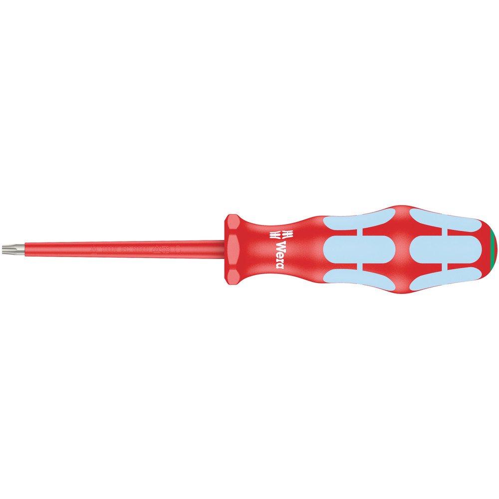 VDE Tournevis isolé pour vis TX, acier inox 3167 i TORX 15 x 80 mm Wera - 05022763001