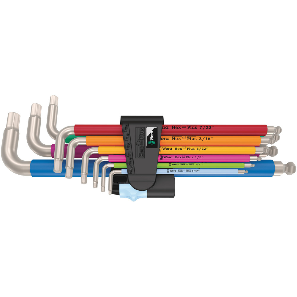 Jeu de clés mâles coudées, syst. impérial 3950/9 Hex-Plus Multicolour Imperial Stainless 1 Wera - 05022860001