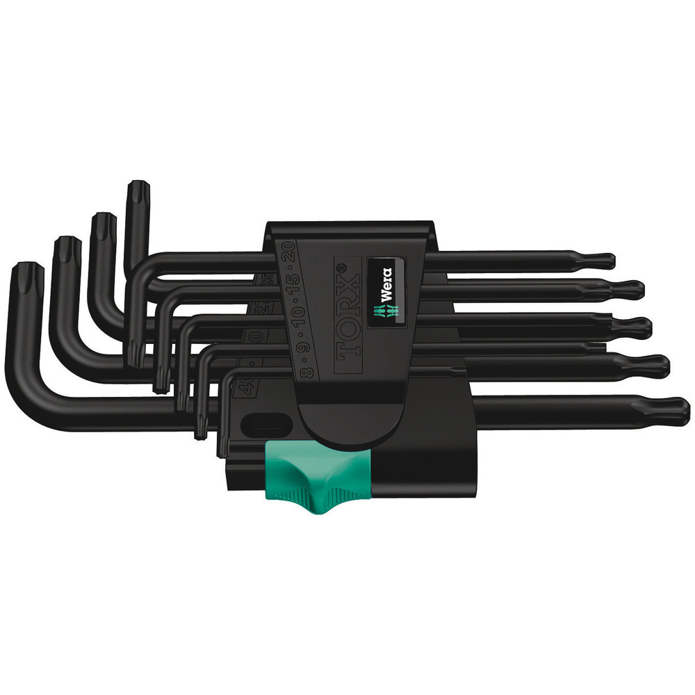 Jeu de clés mâles coudées TORX , BlackLaser 967/9 TORX 1 WERA - 05024242001