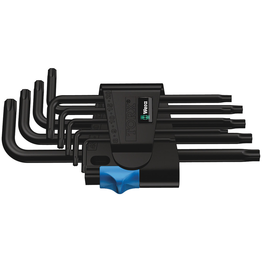 Clés mâles coudées TORX HF avec fonction de retenue, BlackLaser 967/9 TORX HF 1 WERA - 05024244001